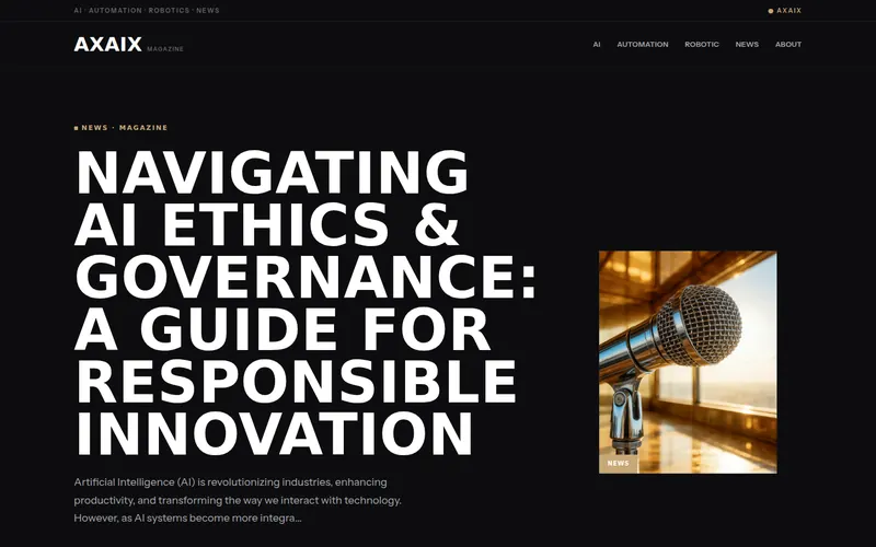 Home page of axaix.com/magazine