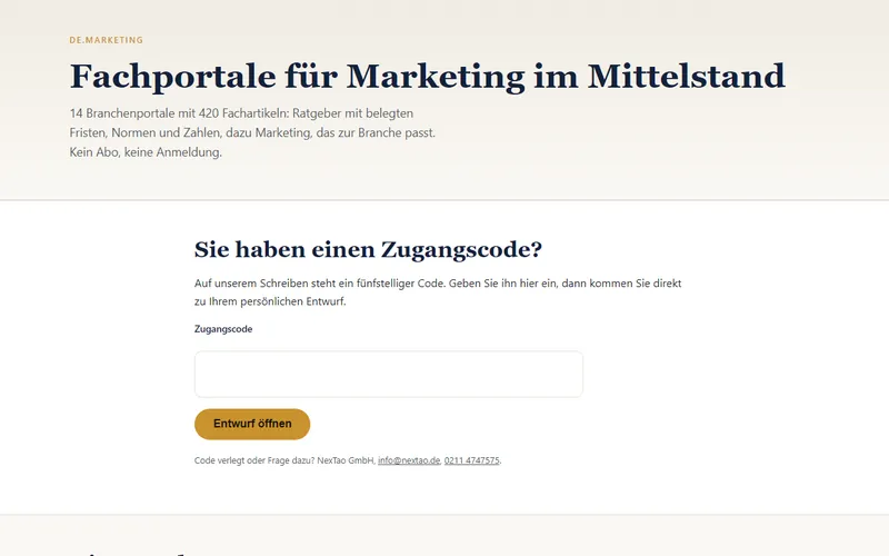 Home page of de.marketing