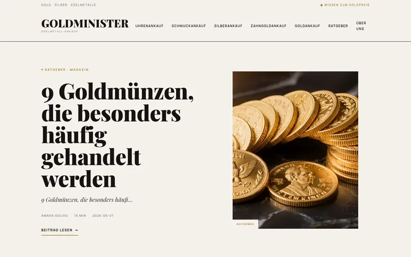 Startseite von goldminister.de