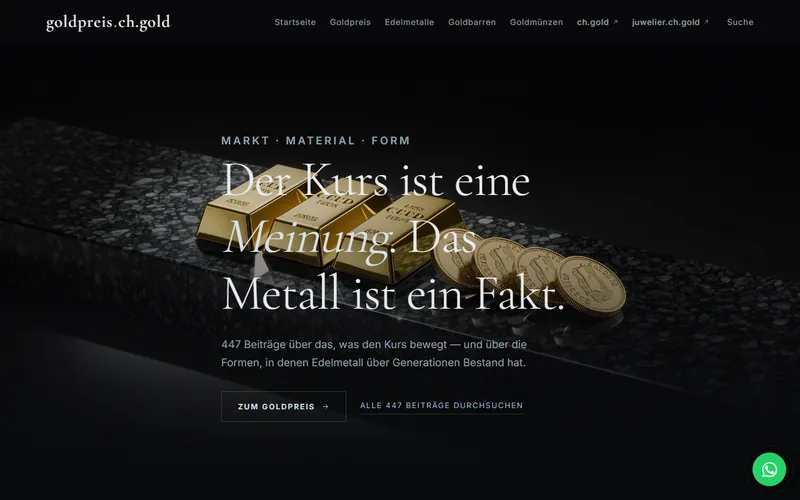 Home page of goldpreis.ch.gold