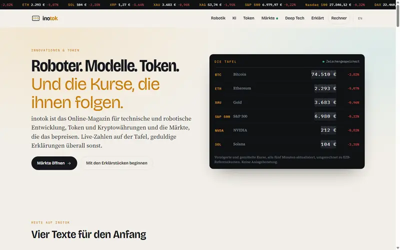 Startseite von inotok.de