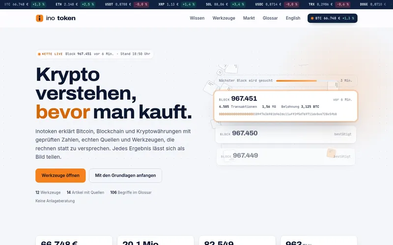 Startseite von inotoken.de