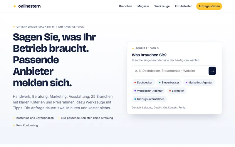 Home page of onlinestern.de