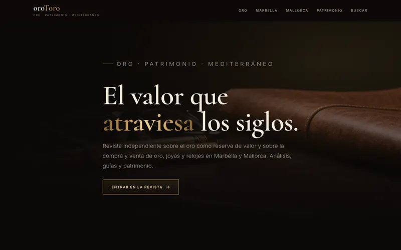 Startseite von orotoro.es