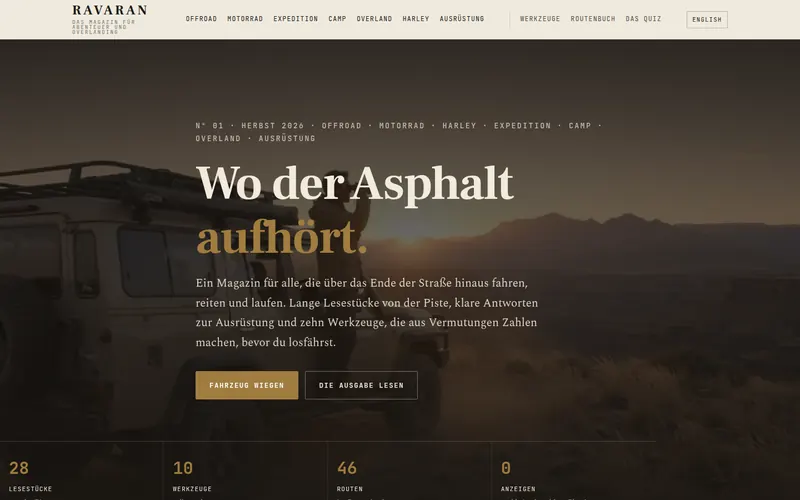 Startseite von ravaran.de