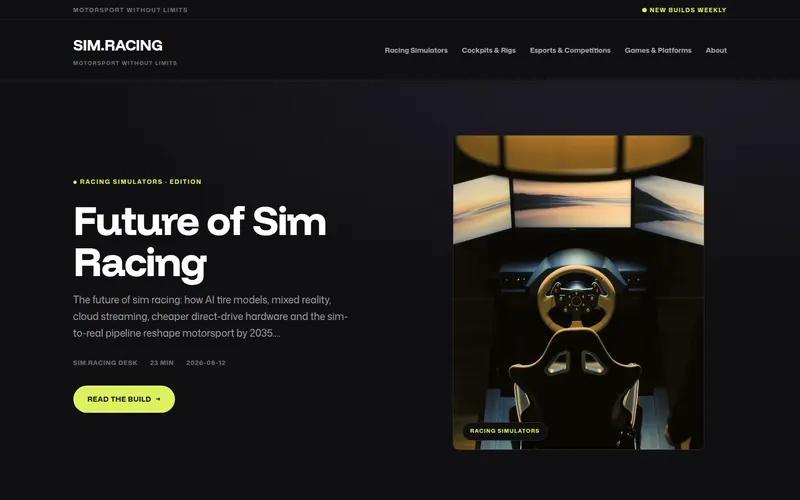 Startseite von sim.racing