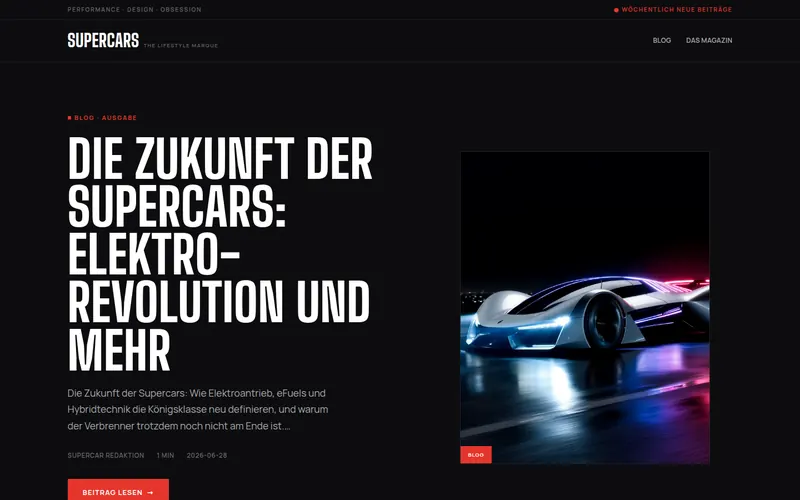 Startseite von supercars.lifestyle/de