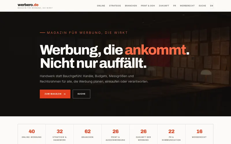 Startseite von werbero.de
